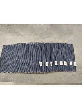 8 Noble Excellence Blue Ribbed Cotton Placemat 14x20 inches